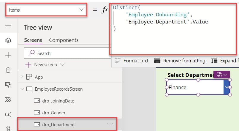 PowerApps Filter Gallery Control with Multiple Dropdowns