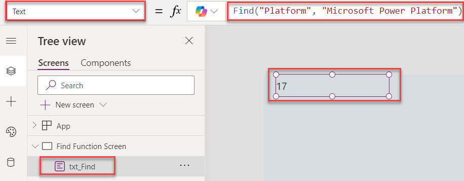 powerapps find function