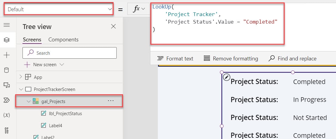 Set Default Selected Item in Power Apps Gallery