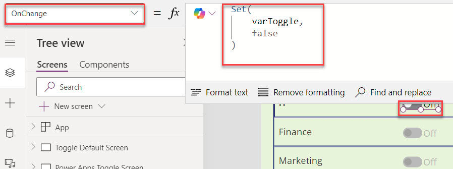 powerapps gallery toggle button