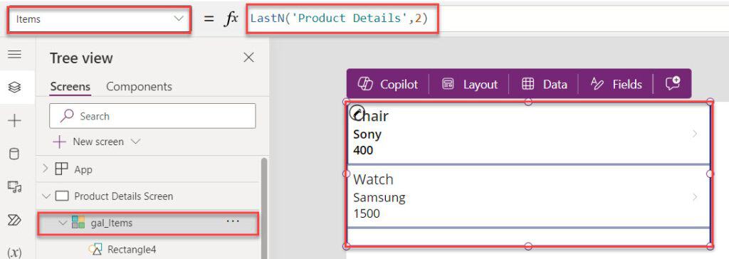 powerapps get last item in sharepoint list