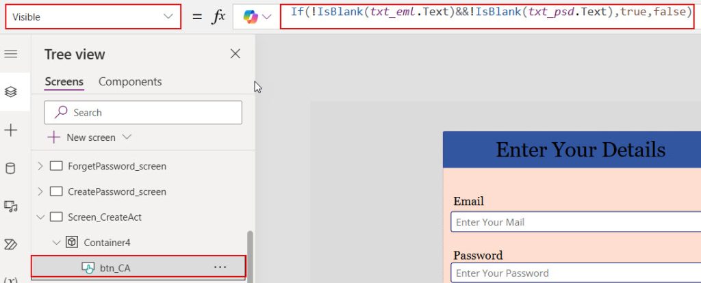 powerapps hide button if field is blank powerapps hide button if field is blank