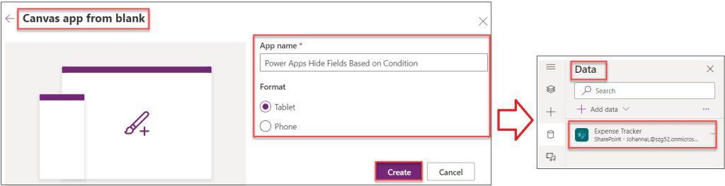 powerapps hide field based on dropdown