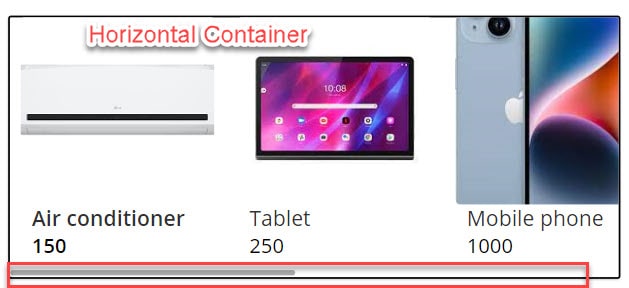 powerapps horizontal container