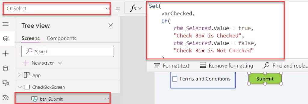 powerapps if check box is checked