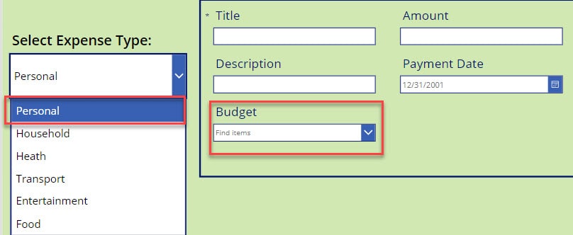 powerapps if dropdown value equals