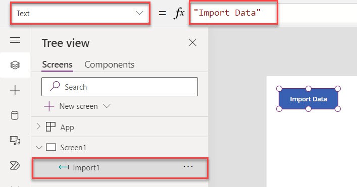 powerapps import button