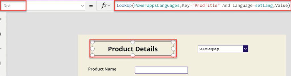 powerapps language translation