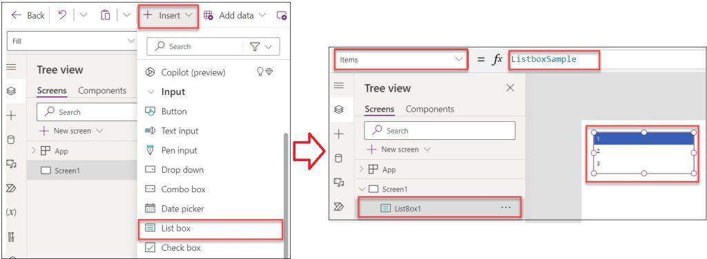 powerapps listbox