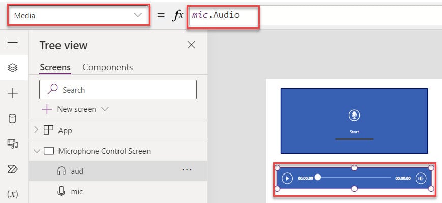 PowerApps Microphone Control