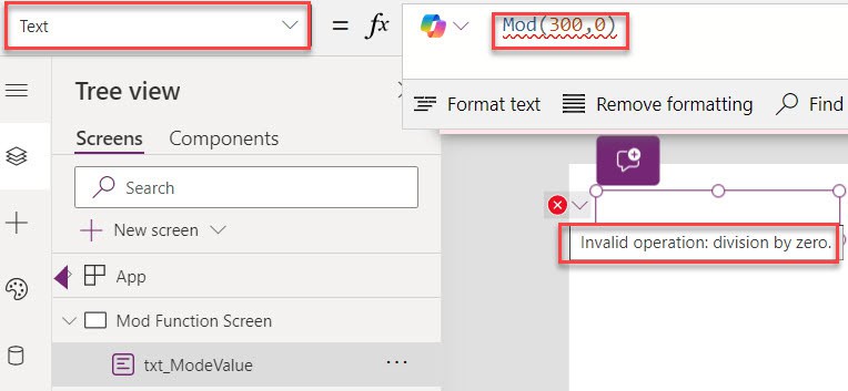 powerapps mod function limitation