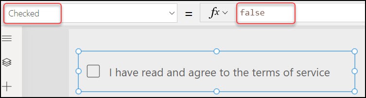 PowerApps Modern Checkbox control properties