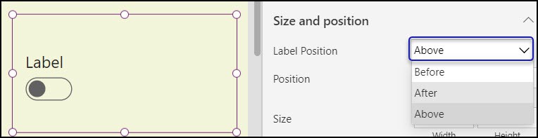 PowerApps Modern Toggle Properties