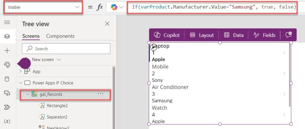 powerapps multiple if statements