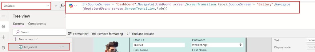 powerapps navigate screen with parameters