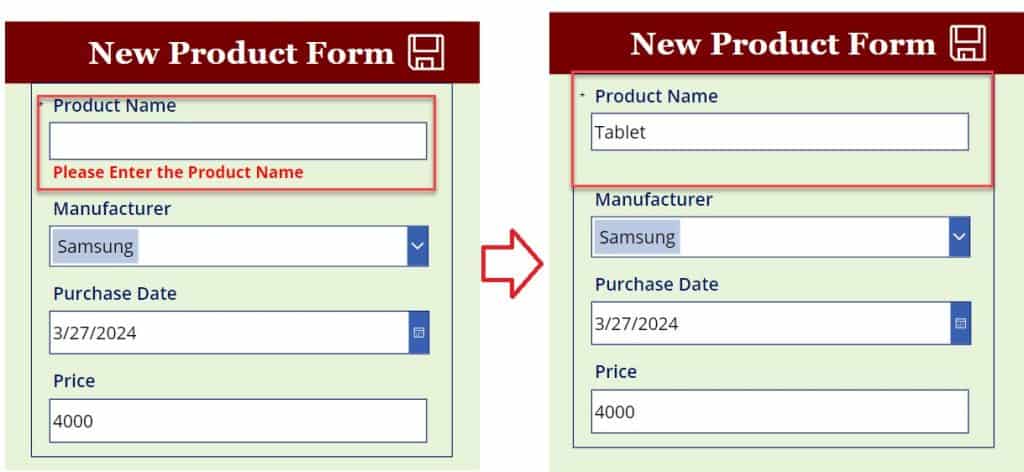 powerapps on change update another field