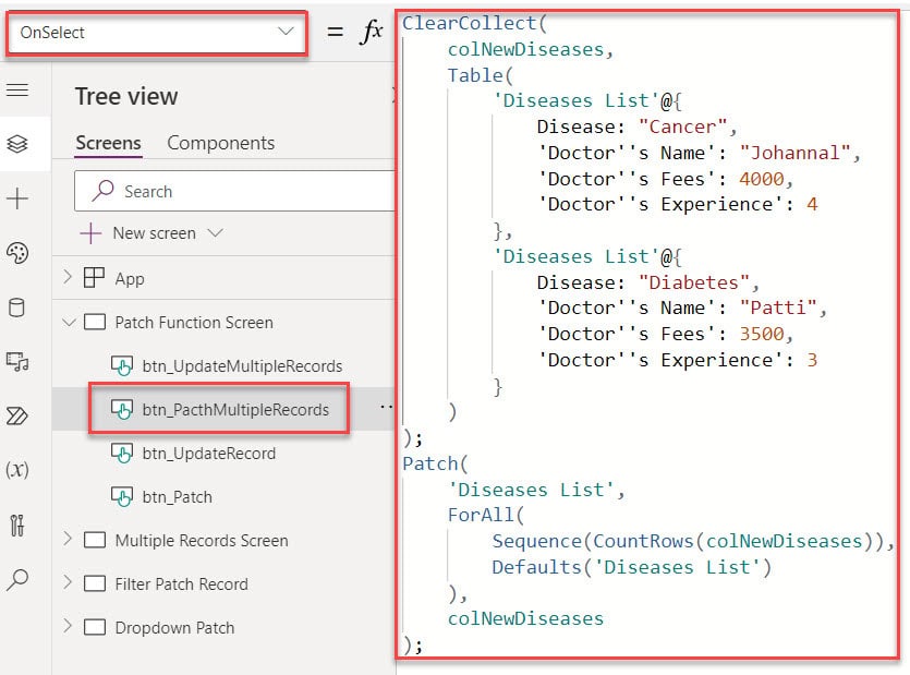 powerapps patch sharepoint list