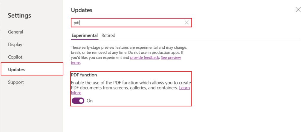 powerapps pdf function download