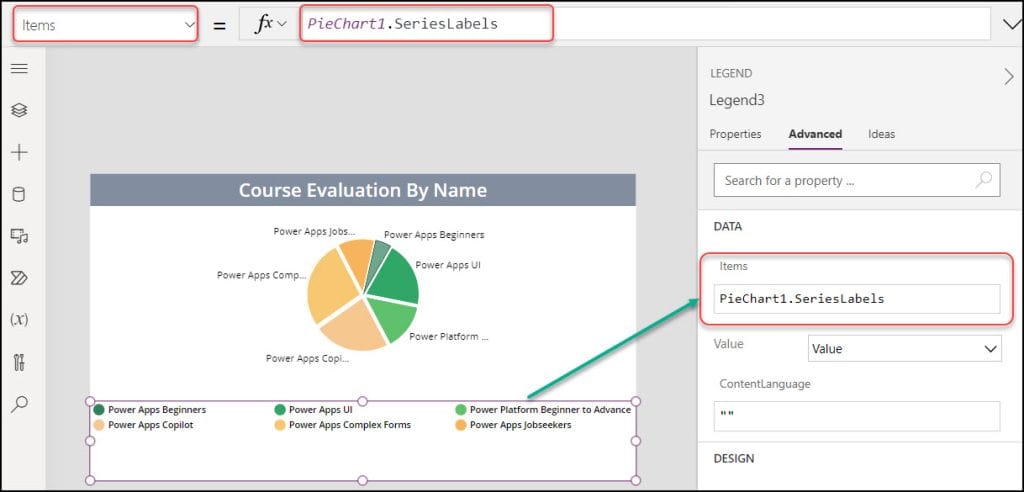 powerapps pie chart