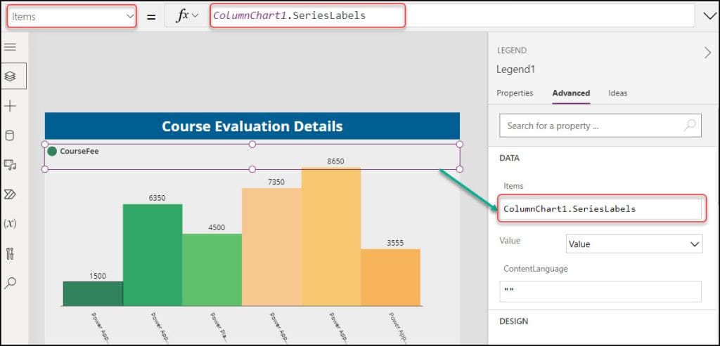 powerapps pie chart from sharepoint list