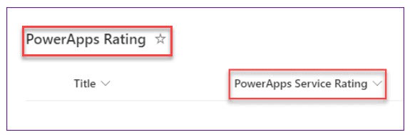 powerapps rating control sharepoint list