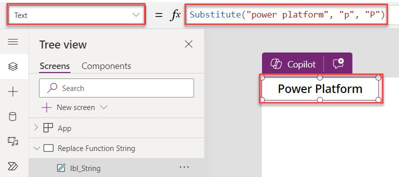 powerapps replace function