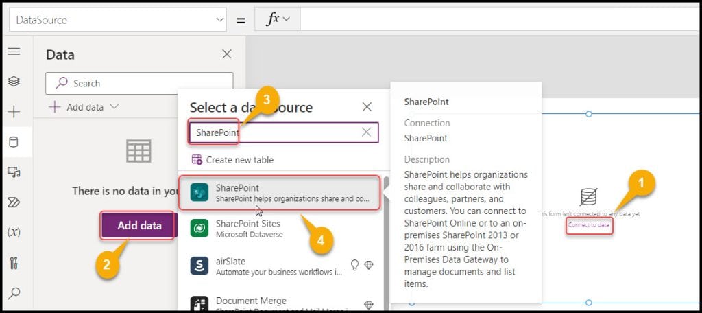 powerapps save data to sharepoint list