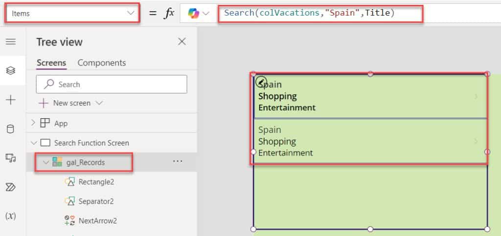 powerapps search