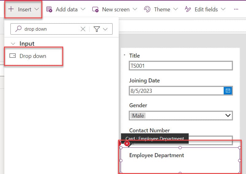 powerapps sharepoint list lookup column