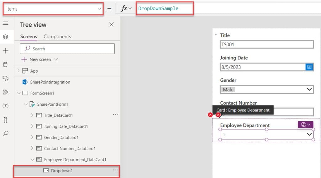 powerapps sharepoint online list lookup column