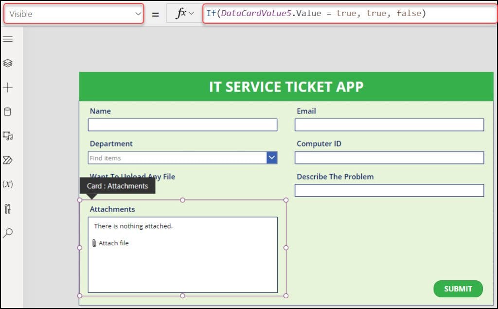 PowerApps Show Hide Fields Based On Yes No Column