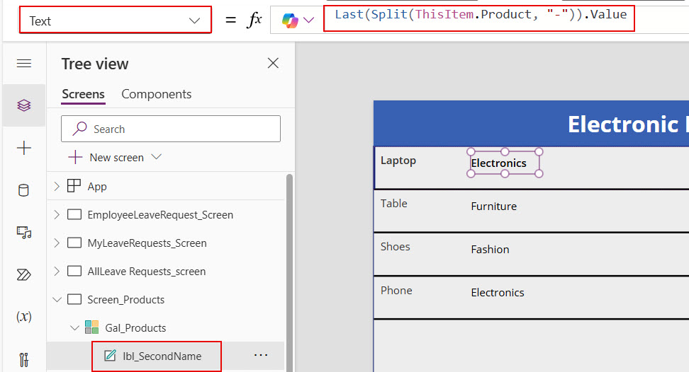 powerapps split string get second value