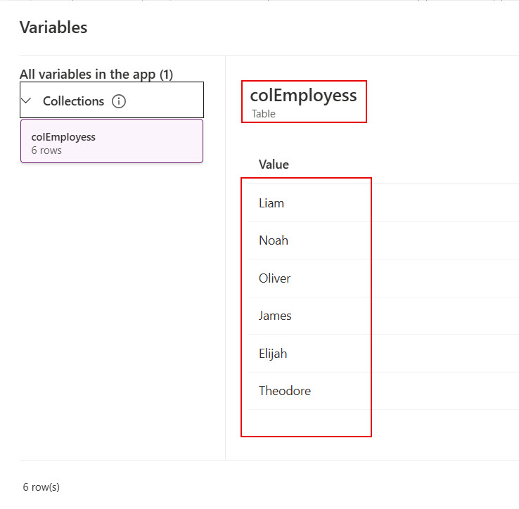 powerapps split string to collection