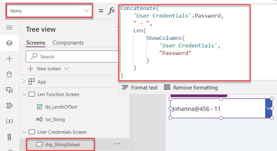 powerapps string length