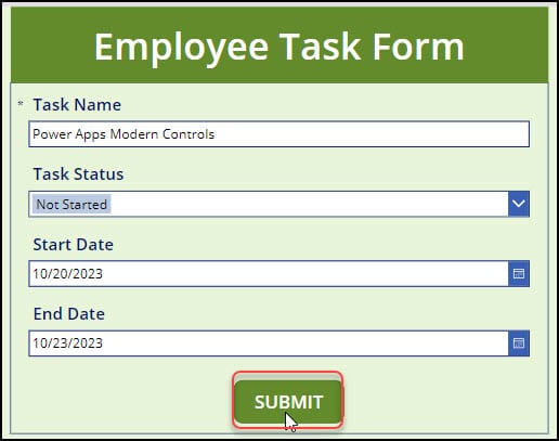 PowerApps Submit Form to SharePoint Online List