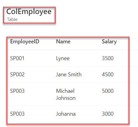 powerapps sum column in collection