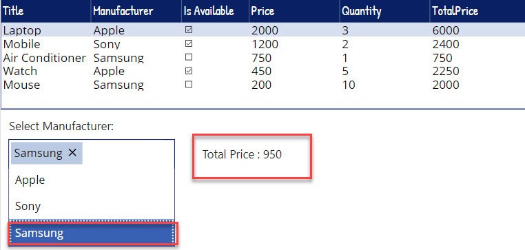 powerapps sum conditions