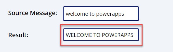 powerapps text input uppercase