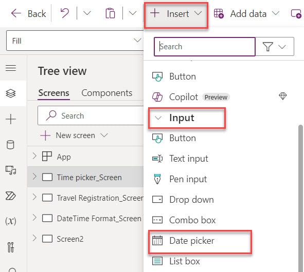 powerapps time picker