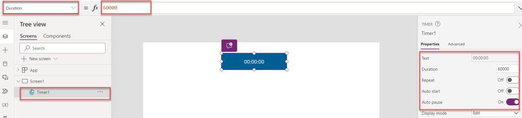 powerapps timer