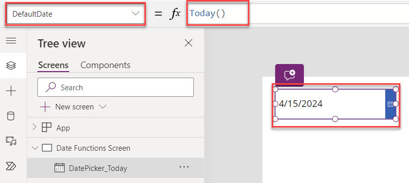 powerapps today date without time