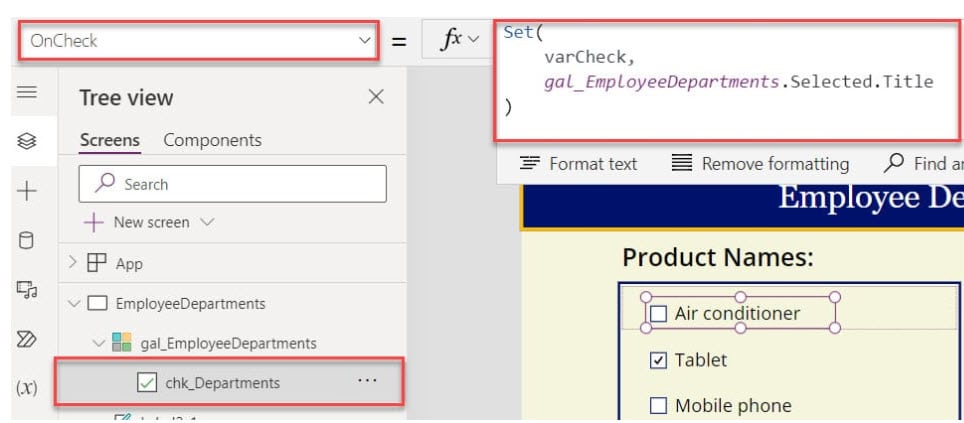 PowerApps Uncheck Checkbox Control When Another is Checked