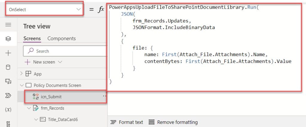 powerapps upload file to sharepoint document