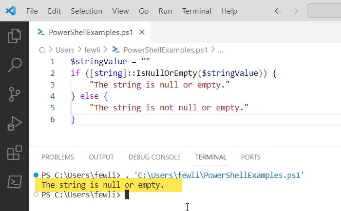 powershell check if variable is null or empty