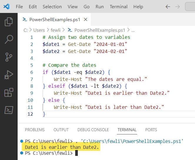 PowerShell Compare Dates