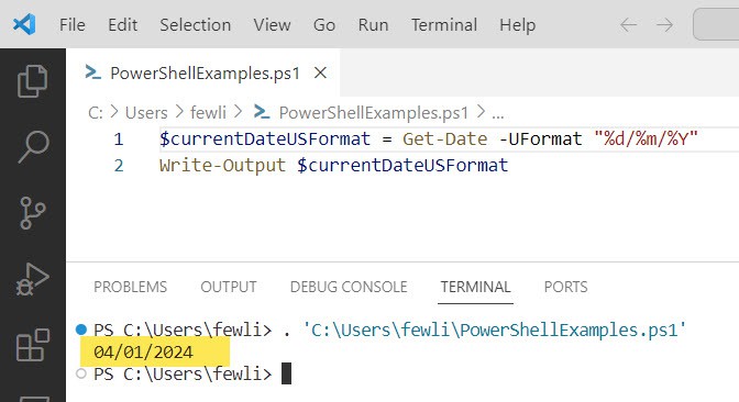 PowerShell Format Date dd/mm/yyyy