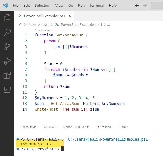 PowerShell Function Array Parameters