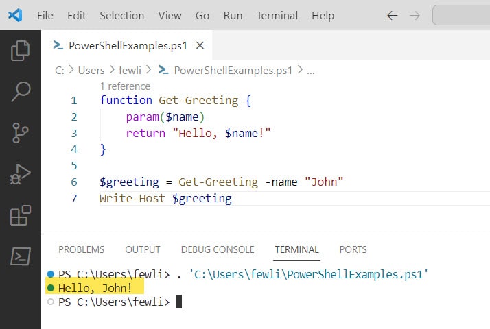 PowerShell Function Return String