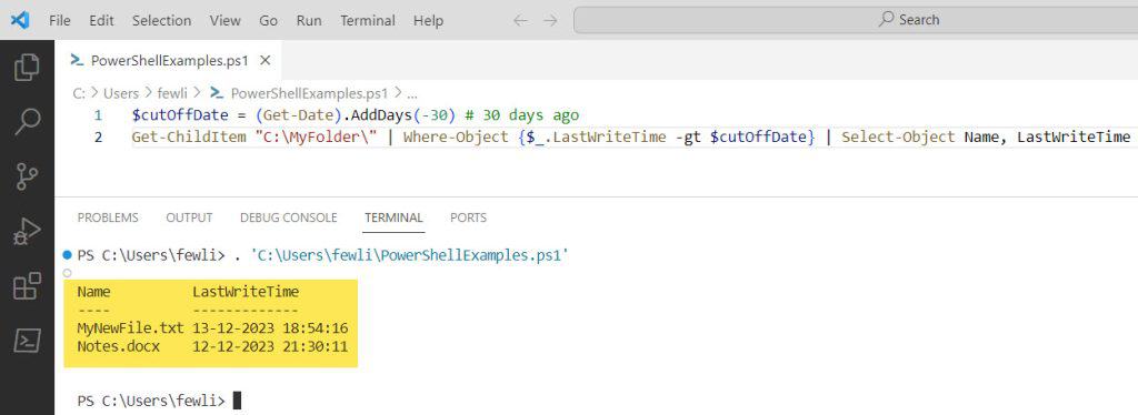 PowerShell Get Files Modified After a Certain Date