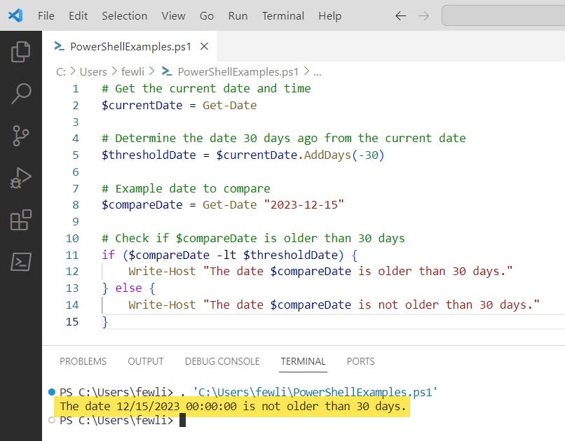 PowerShell If Date Is Older Than 30 Days